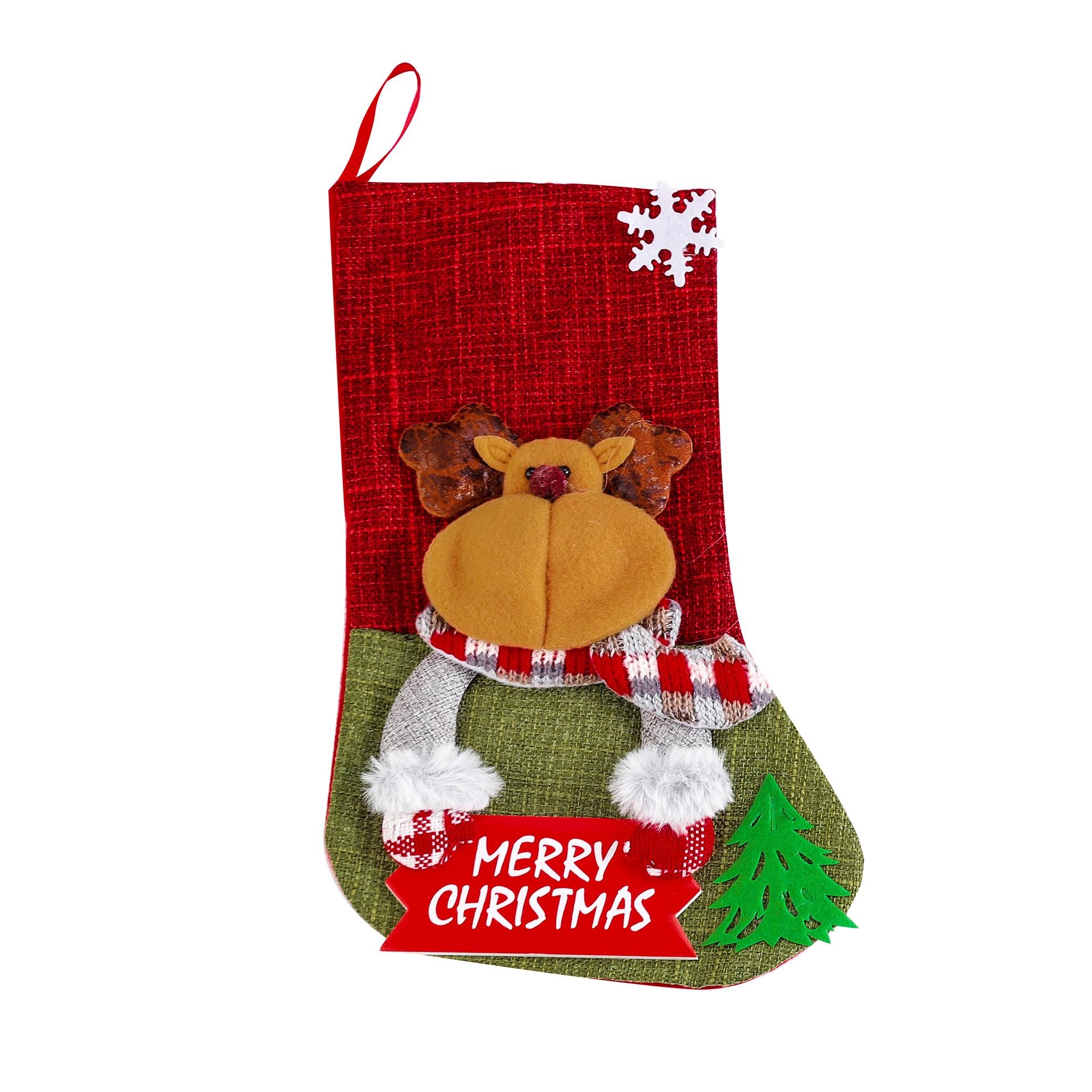 Medium Santa Claus Christmas Stockings and Gift Bags - Festive Decorations and Ornaments