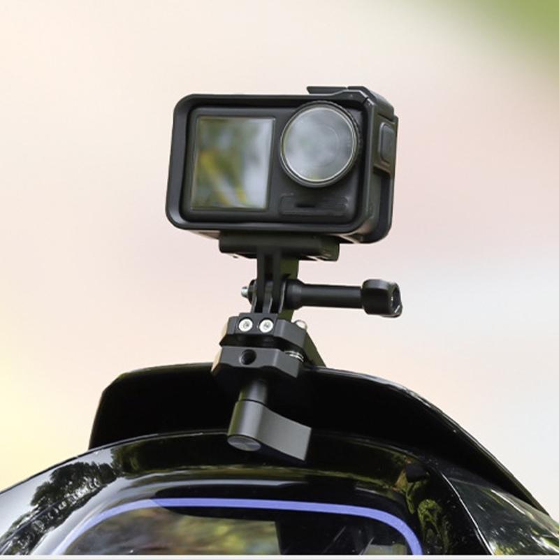 Aluminum Alloy Motorcycle Camera Mount With AntiVibration Windshield Clamp Mounts Compatibility for Action 5Pro/4/3
