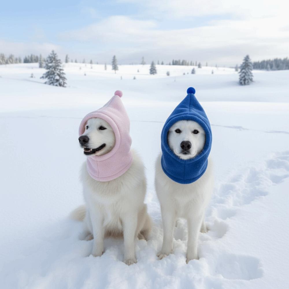 Einfarbige Haustier-Verwandlungsmütze Fleece Haustier Warme Ohrenschützer Haustier Ohrenabdeckungen Weihnachtsfeiertag