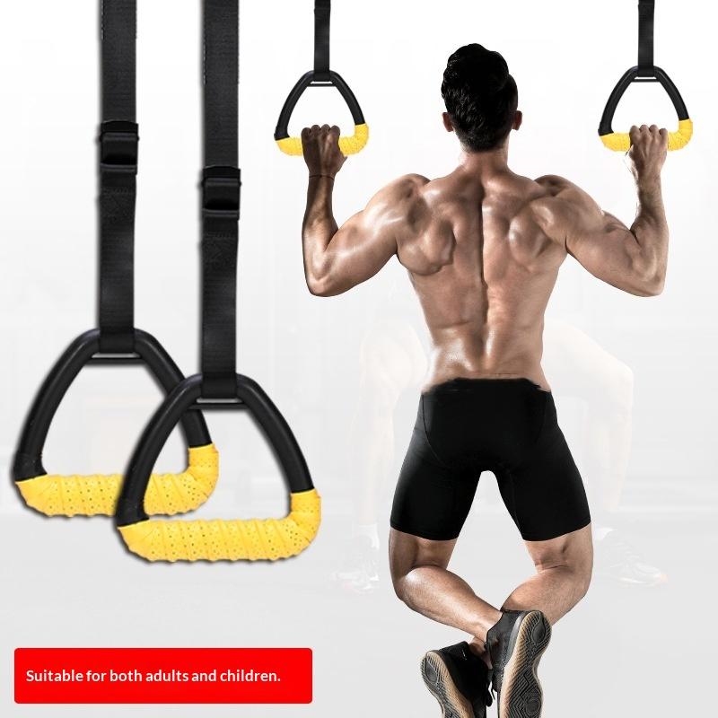 Gym Ring Buckles With Adjustable Straps Pull Up Handle Rings Multi-Function Strength Training Equipment For Physical Training