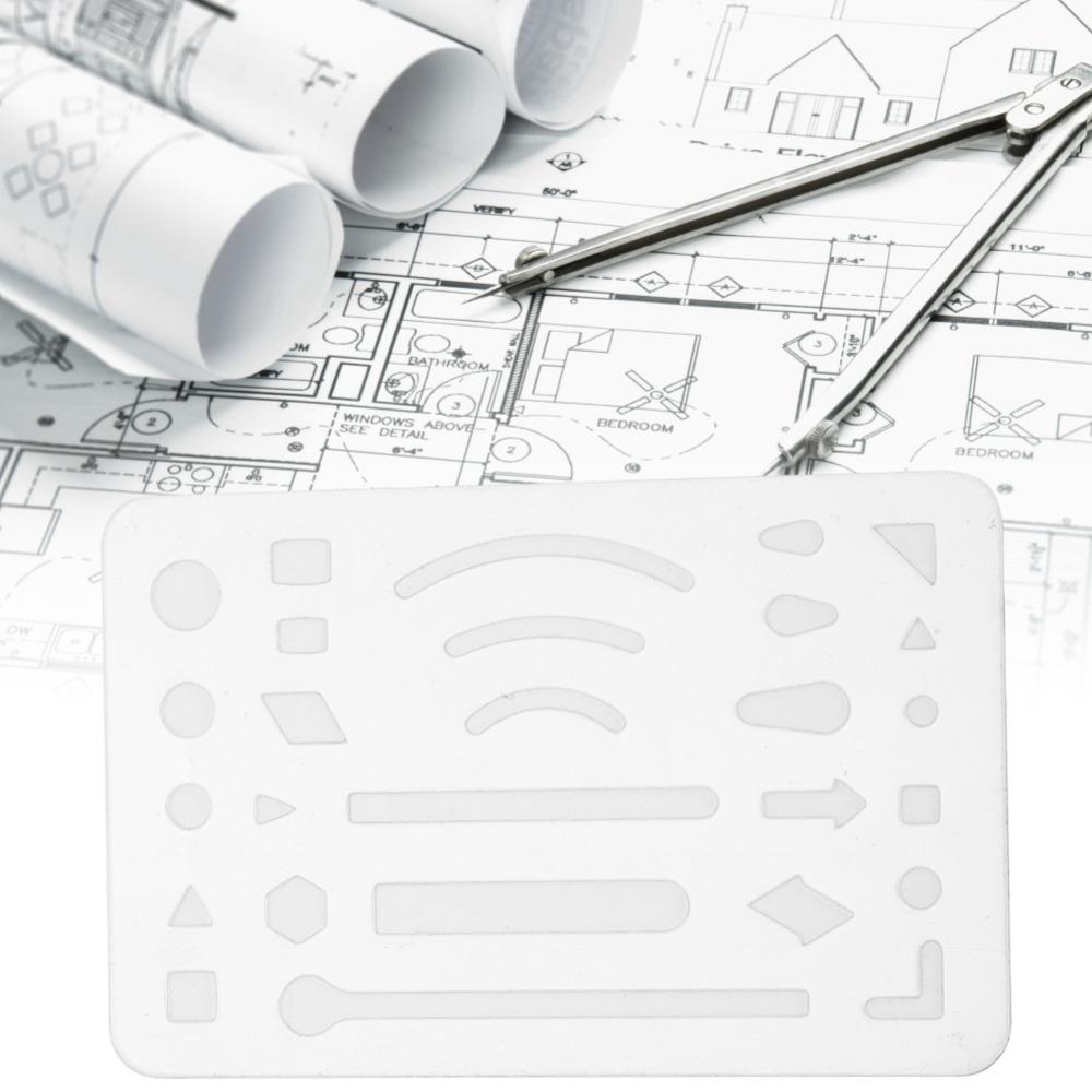 10PCS Multi-shape Erasing Shield Drawing Pattern Ruler  Architectural Drawing Correction прозрачный