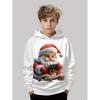 Santa Claus Graphic Sweatshirts Harajuku Long Sleeve Pullover Hoodies for Kids Unisex White Tops Y2k Streetwear Sweatshirt