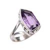 Natural Pink Amethyst Gemstone Handmade 925 Solid Silver Jewelry Ring S.7.5 J0z87