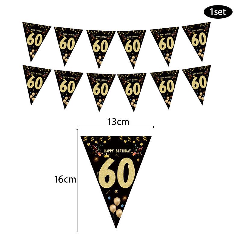 30th 40th 50th 60th Birthday Decorations Number Balloons Birthday Hanging Banner Flags for Adult 30th Anniversary Supplies