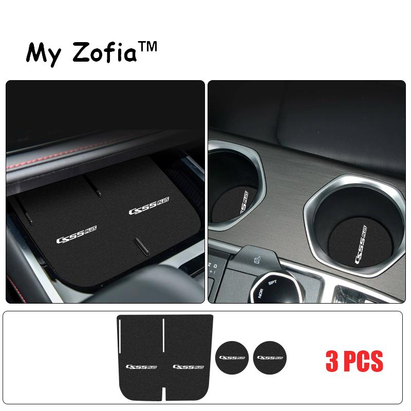 For Changan CS55 PLUS 2023 2024 2025 Car Interior Center Console Door Slot Pad Water Coaster Storage Box Mat Cover Accessories