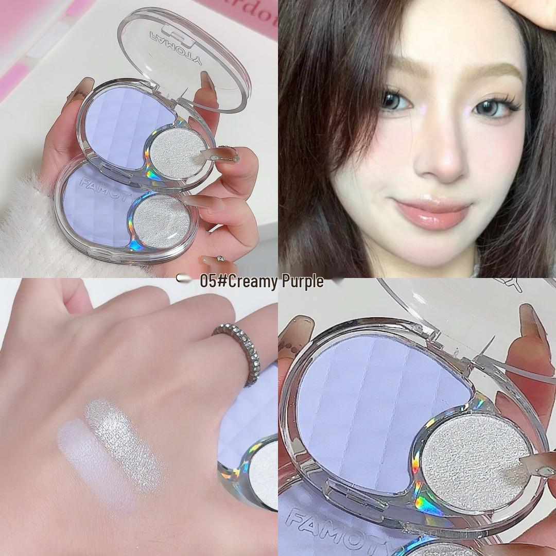 

FAMTOY Двухцветная палетка румян и хайлайтера - Многофункциональное натуральное сияние