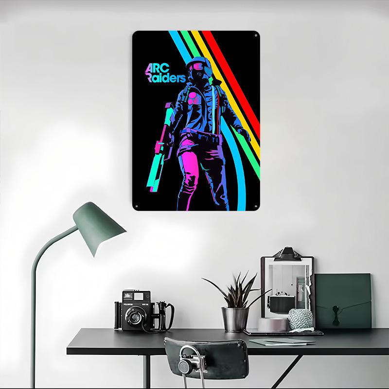 Arc Raiders Neonový plechový plakát Vlastní nástěnné umění Vintage kovové cedule Retro plechová plaketa na dekoraci stolu Domácí dekorace Dům