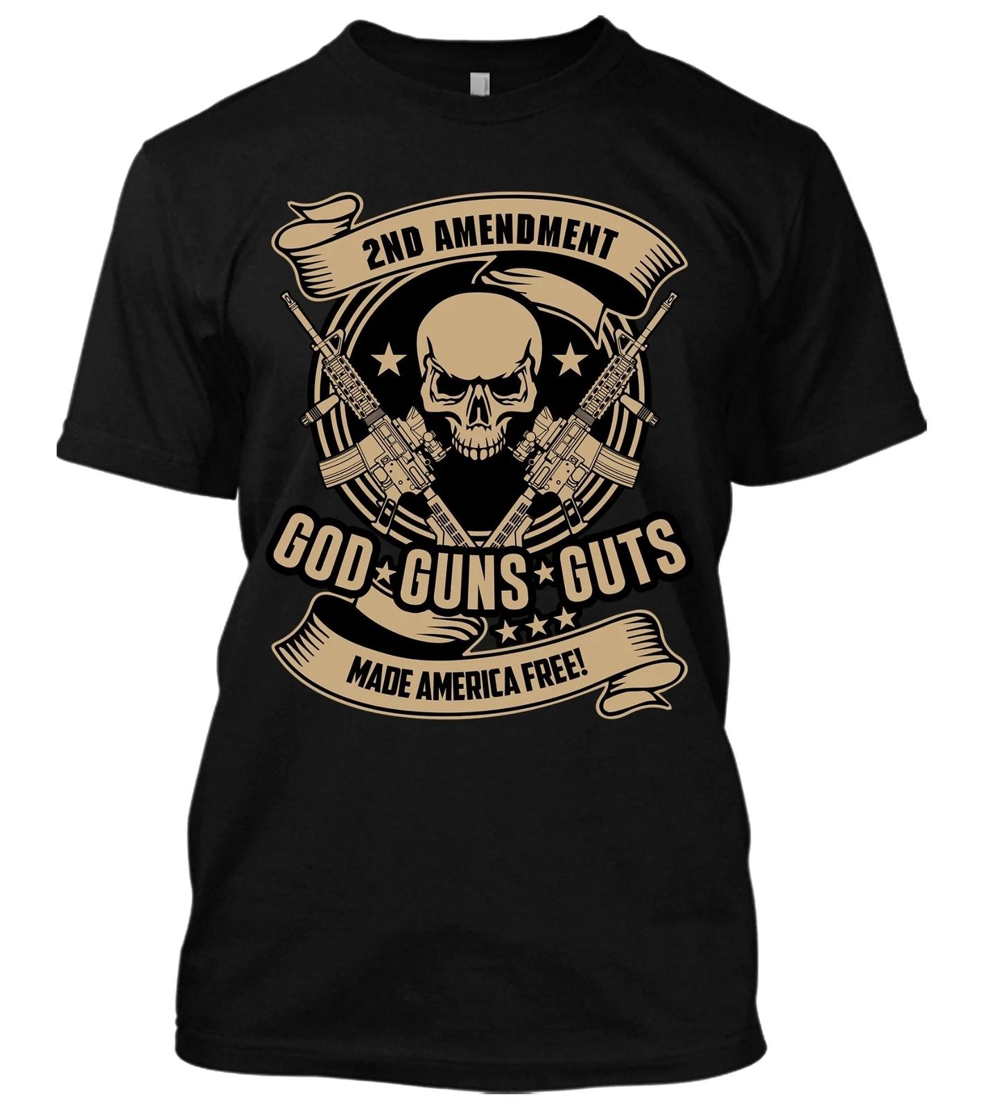 God Gun Guts 2nd Amendment Shirt Molon Labe Tee DTOM Gun Rights AR15 Trump Shirt XL