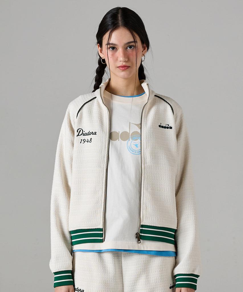 Diadora Artisan Tweed Raglan Track Jacket Light Ivory