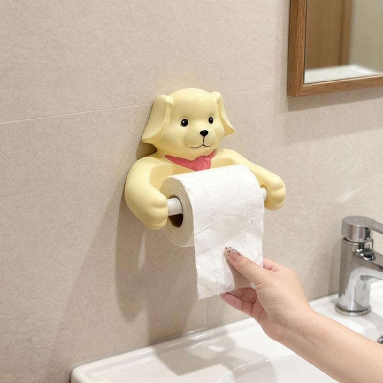 Dog Shaped Bathroom Tissue Dispenser Wall Mountable Space Saving Solution With Strong Adhesive Backing
