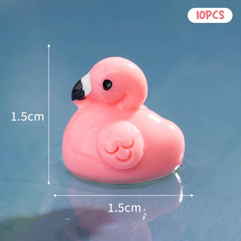 10Pcs Cute Cartoon Mini Flamingo Micro Landscape Decoration Crafts Miniature Resin Figurines Accessories Diy Home Decoration