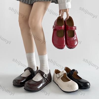 Women's Mary Jane Shoes Spring Autumn Fashion Buckle Strap Vintage Flats Lightweight Comfortable Soft Sole Outdoor Casual Shoes