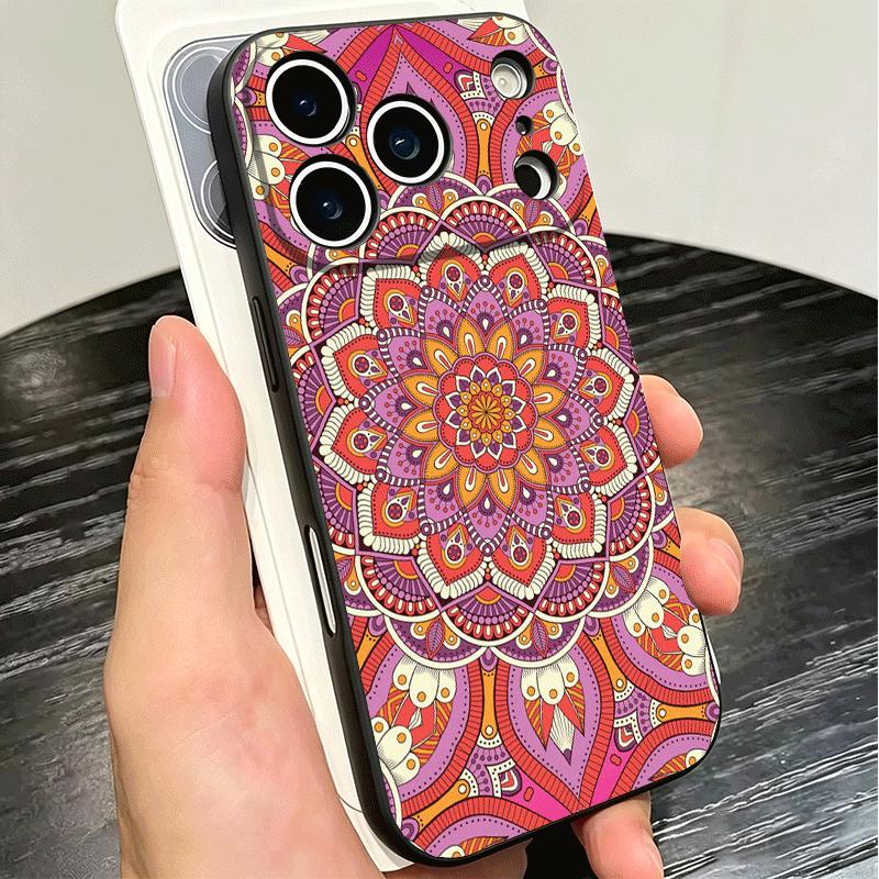 Mandala Style Pattern Soft Phone Case for iPhone 16 16E 17 Air 15 Pro Max 14 Plus 13 Mini 11 12 7 Black Cover Back Shell