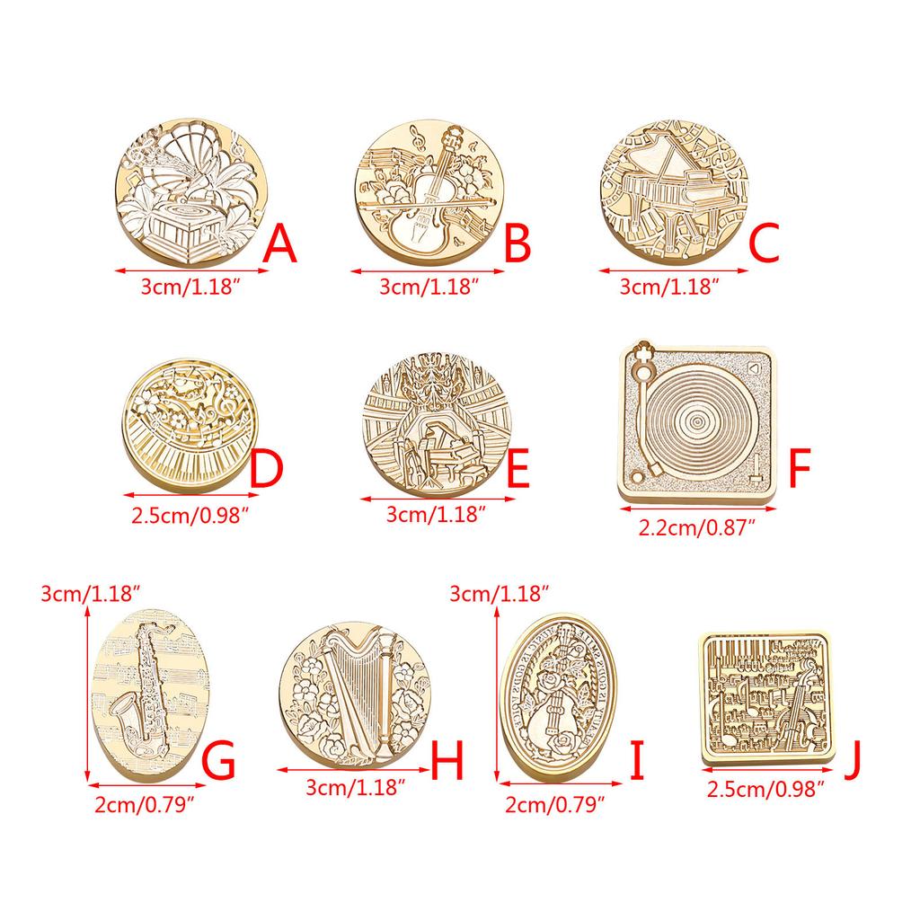 Siegelwachs Stempelkopf für Siegel Umschlag Einladung DIY Scrapbooking Musik-Themen Wachssiegel Stempelkopf Ersatz