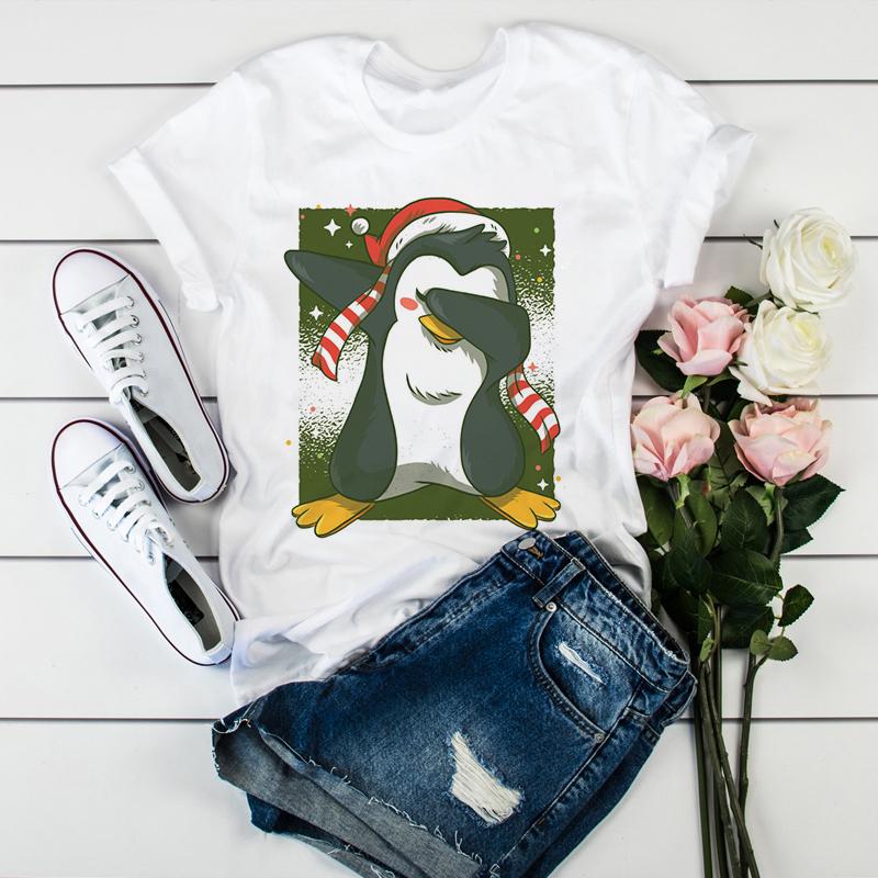 Unisexs Summer Short Sleeve Cute Cartoon Penguin Graphic Casual Tshirt
