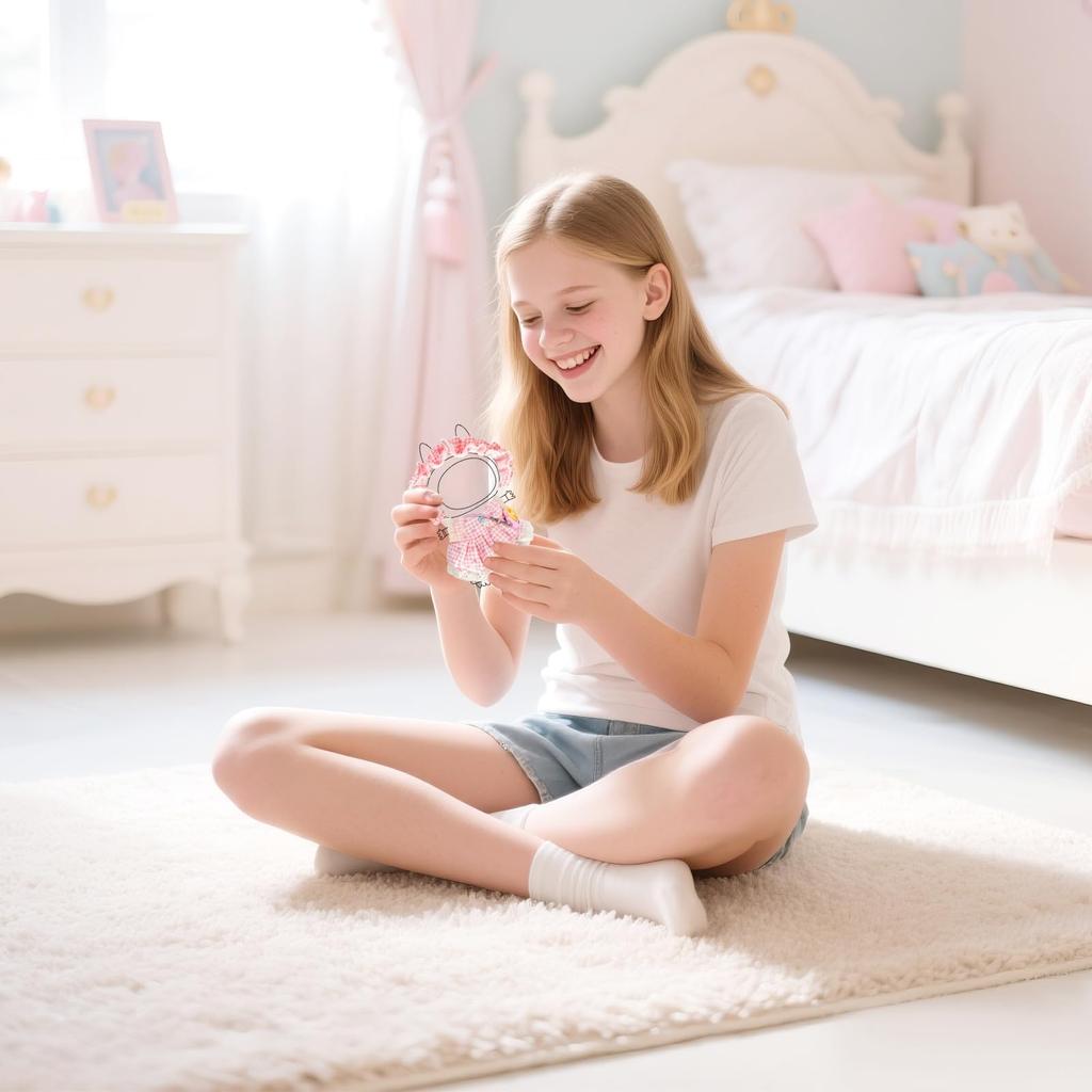 Desing Wish Clothes Set for 17cm Lovebu Doll, Plush Clothes, Cute Doll Accessories, DIY Doll Accessories for 17cm Plush Toys, Kids Gift (Pink, Doll