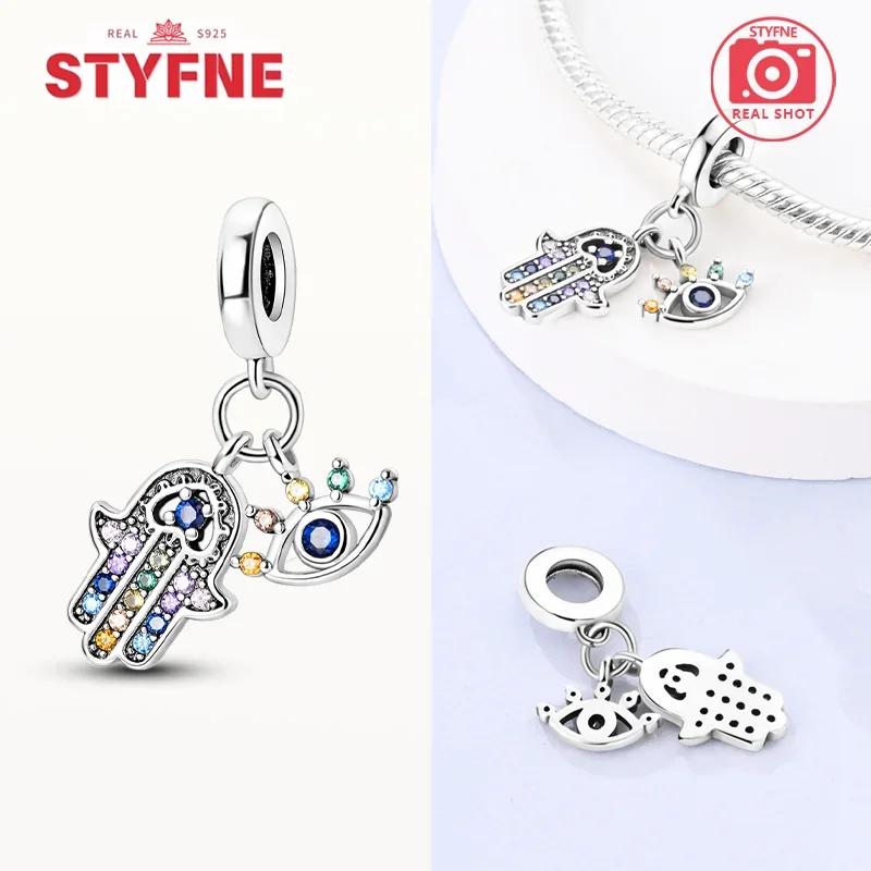 copper Hamsa Hand Evil Eye Charm Bead Charms Colorful Heart Bead Charms Do It Yourself Compatible With Authentic Bracelets Do It Yourself Fine Jewelle