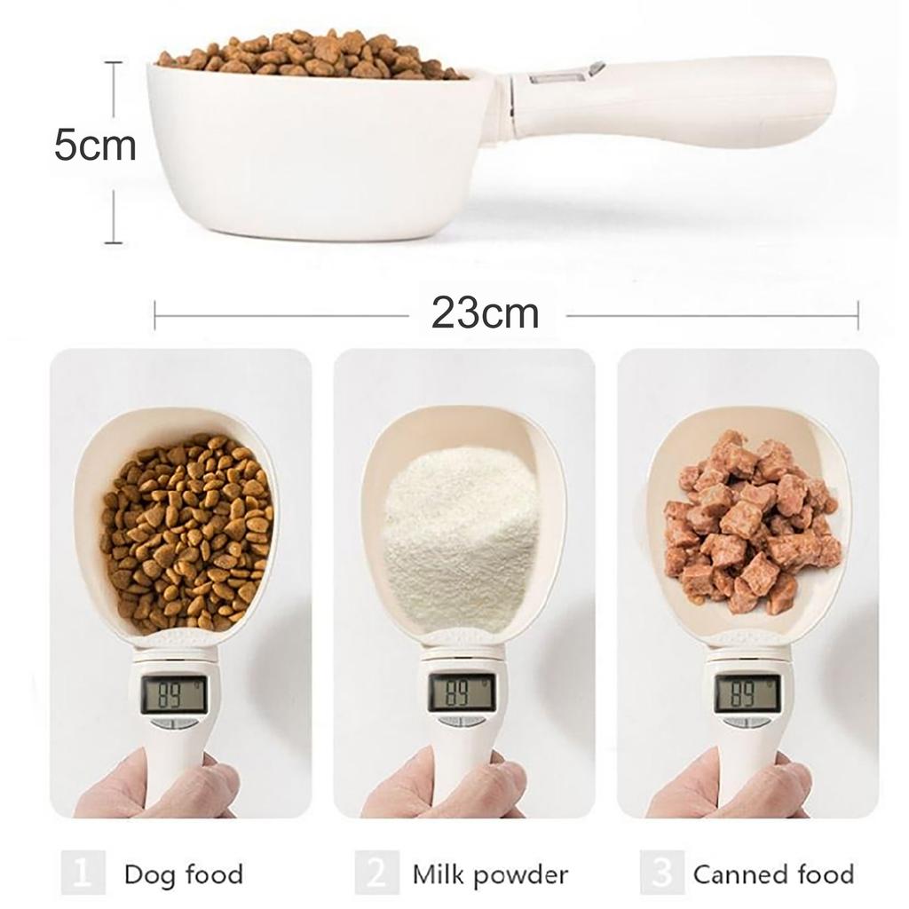 Measuring Spoon for Pets Precise Dog Food Measuring Cup Detachable Cat Food Scooper Digital Scale Spoon with LCD