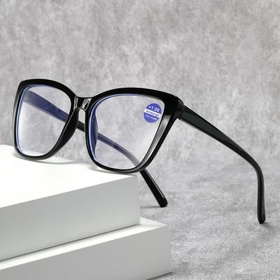 Cat Eye Reading Glasses Anti-Blue Reading Glasses Trendy Large Frame Elderly Reading Glasses Men'S Models