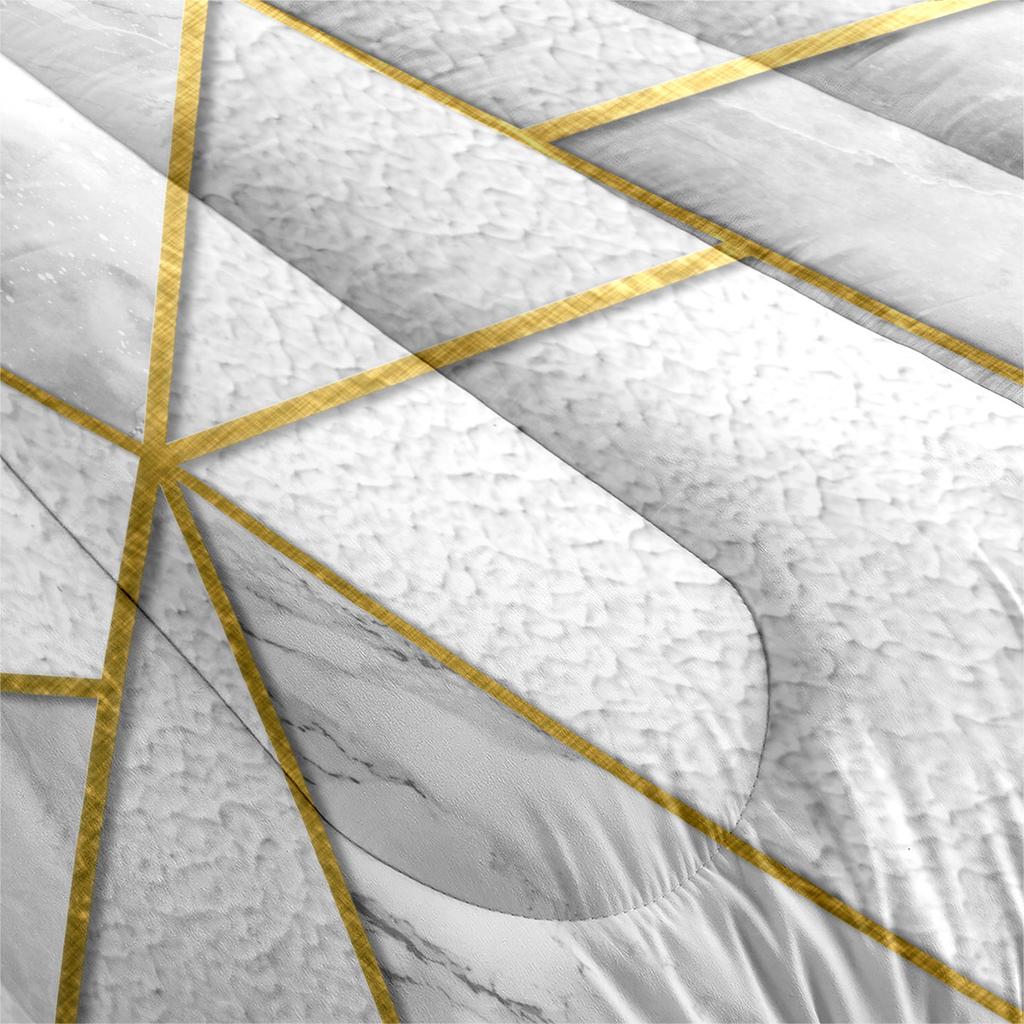 Marbled Three-piece Digital Printing Fat Quilt Cover Set
