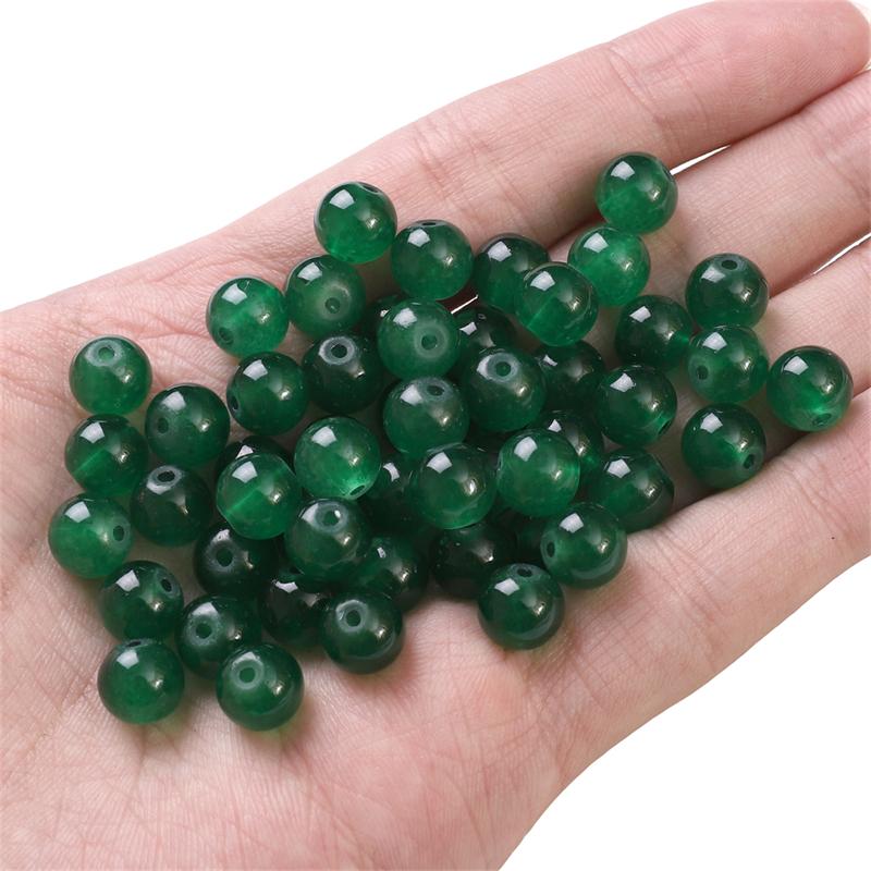 50-135 szt. Kryształowych szklanych koralików, galaretkowych, jednolitych kolorowych, imitujących kamień jadeitu, luźne koraliki dystansowe do wyrobu biżuterii