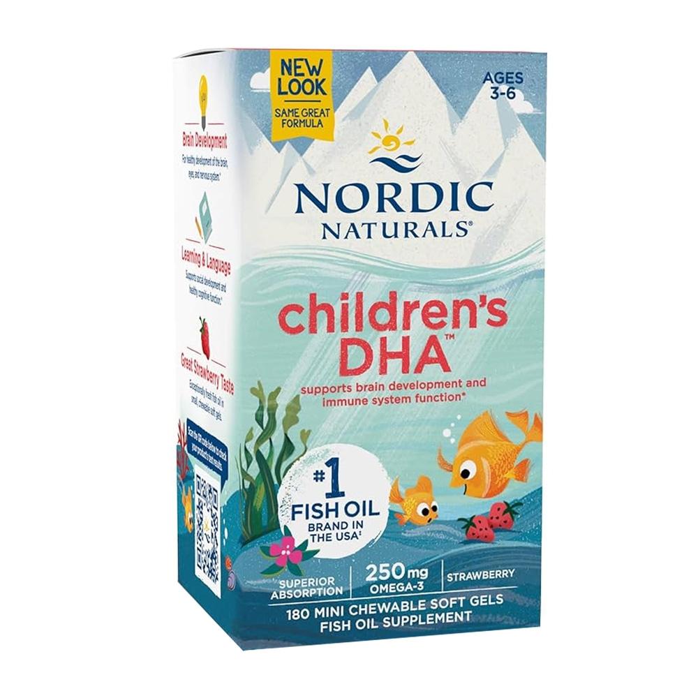 Childrens DHA 250 mg DHA 120/ EPA 80 Strawberry, 180 Mini Chewable Softgels
