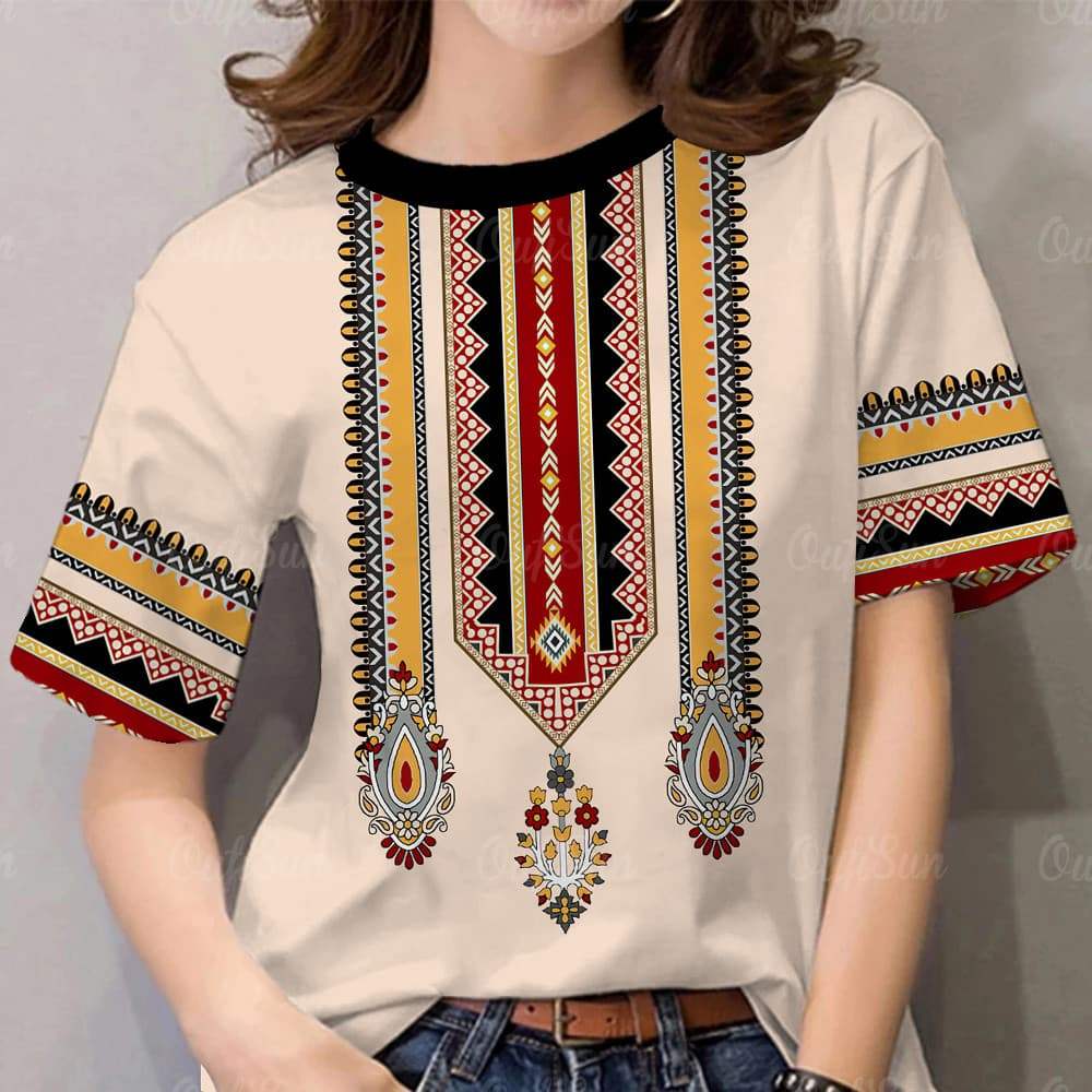 Women s Barong T-Shirt - Floral Print Fashion Top XS