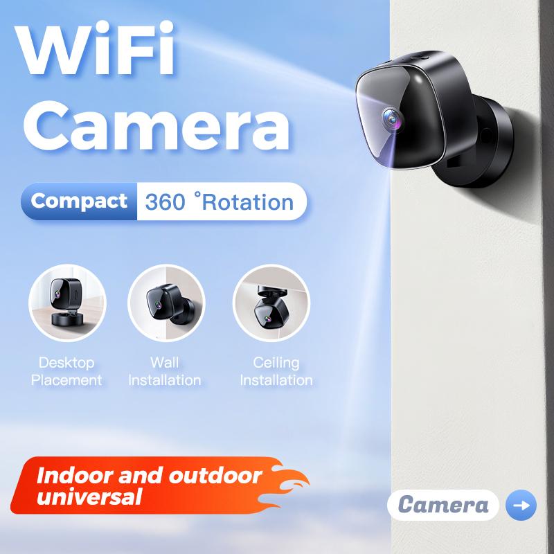 Mini Cameră WiFi HD 1080P Wifi Monitor Inteligent Camere de Supraveghere Monitorizare la Distanță Camere Video Rotativă la 360° Camere de Supraveghere Video pentru Securitate