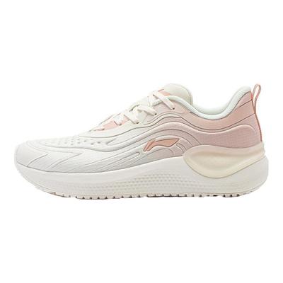 Li Ning Eazgo Lightweight High Resilience Shock Absorbing Durable Low Top Running Shoes Women Sneakers White Pink ARST042-2