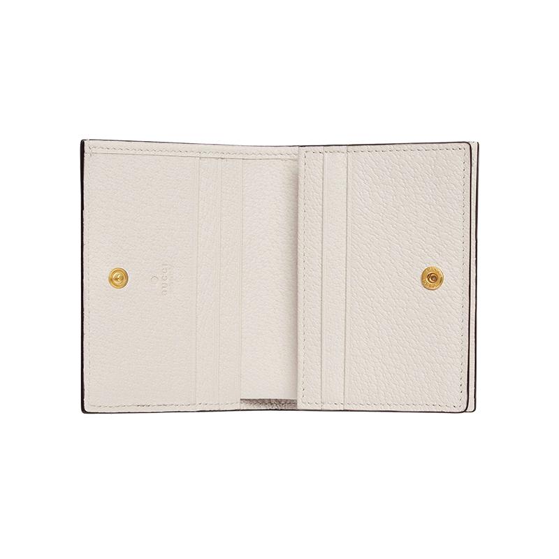 Gucci Ophidia Gold Label Logo Striped Web Short Flip Leather Card Holder Women's White #Classic Recommendation#