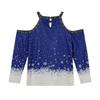 2023 European Christmas Reindeer Off-Shoulder Long Sleeve Top: Women's Casual Fashion