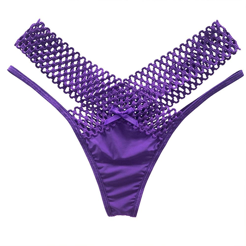 Women's European & American Cross-Strap Ice Silk Seamless See-Through Temptation Panties
