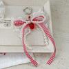 Sweet Lace Pearl Bow Keychain Pendant Car Keychain For Women Girls  Exquisite Backpack Decoration Accessories Gifts