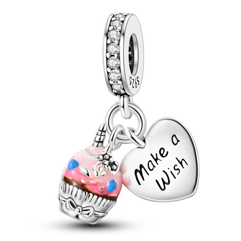 Fits Pan Braceletscopper Charms Color Strawberry Cherry Blueberries Fruit Sweet Original Diy Jewelry Birthday Fine Gifts