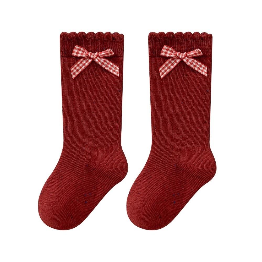 Red Compression Stocking Sweat-absorbing Princess Socks New Middle Tube Socks  Toddler Girl