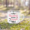 Best Teacher in The World Spanish Printed Mug Creative Coffee Cups Drinks Enamel Cup Vintage Handle Drinkware Gifts for Teacher