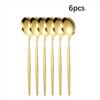 6pcs/30pcs Golden Stainless Steel Portuguese Cutlery Knife Fork Spoon Tea Spoon Chopsticks Upscale Cutlery Set