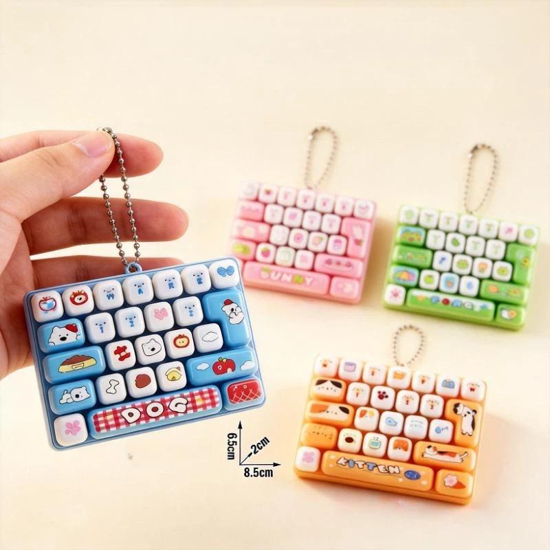 1Pcs Animal Desktop Decoration Student Bag Ornament Toy Cute 26 Grids Stress Relief Simulation Keyboard Keychain Creative Gift