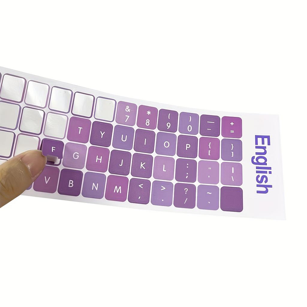 Bilingual Keyboard Stickers 1pcs Durable English/Russian Keyboard Stickers Keycaps, Transparent Adhesive Pads for Laptop, Desktop, Typing Practice
