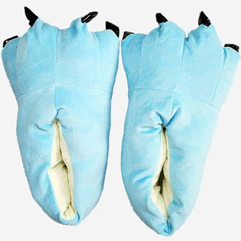 Cozy Dinosaur Cosplay Costume Slippers With Soft Plush Paw Shoes For Winter Warmth