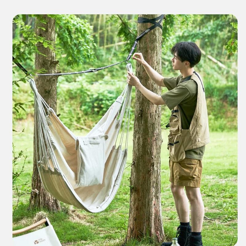 MOBIGARDEN Outdoor Single Portable Canvas Hammock Chair