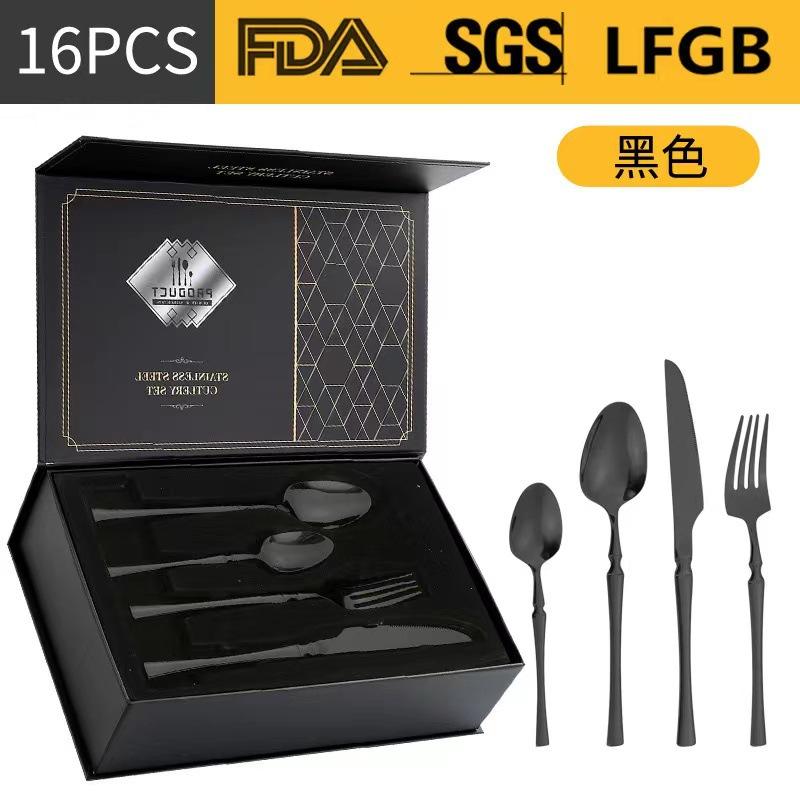 Stainless Steel Tableware 24-piece Set Small Waist Family Western Food Steak Knife, Fork and Spoon Set