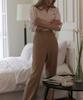 NONLOCAL High Waist Loose-Fit Pants - Beige