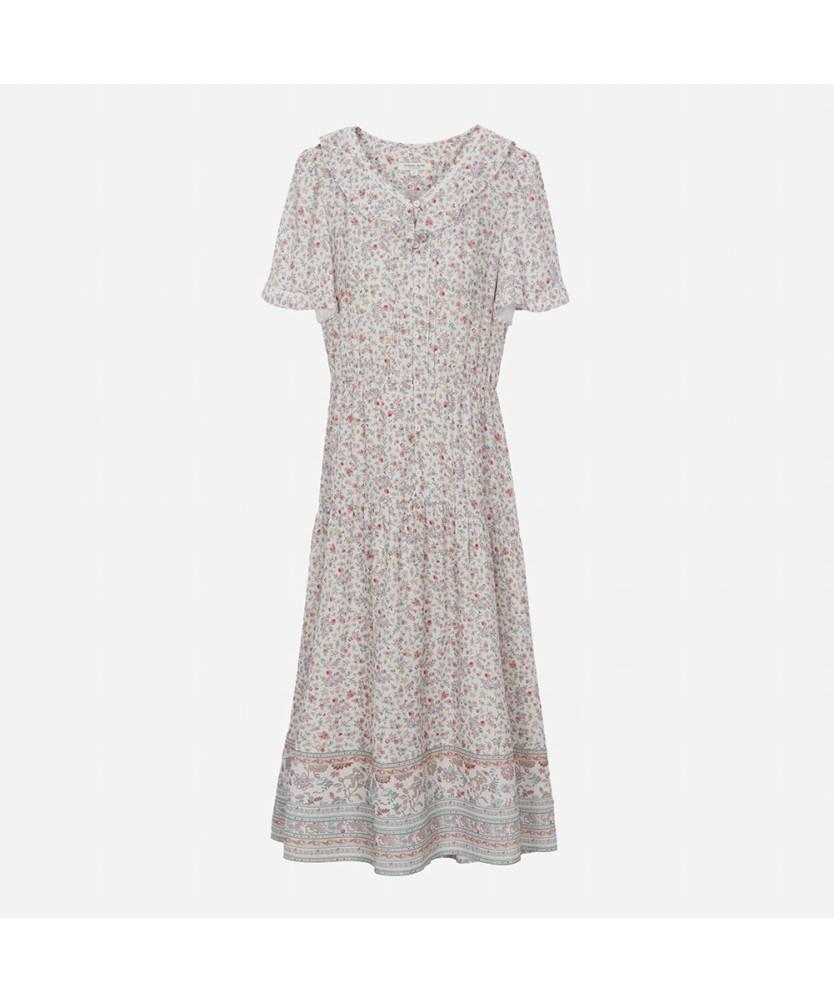 Thursday Island Flower V-Neck Border Mix Dress_T254Mop251W