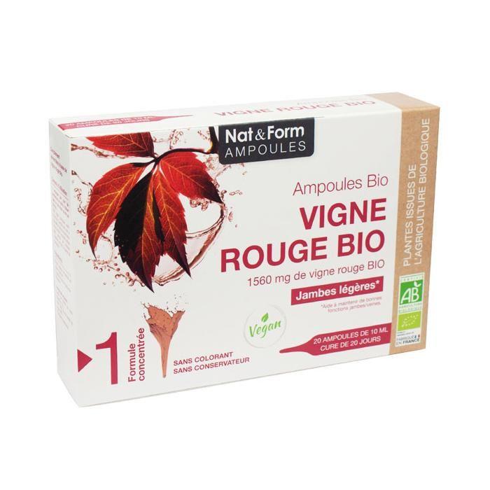 Nat & Form Ampoules Vigne Rouge Bio 20 unités