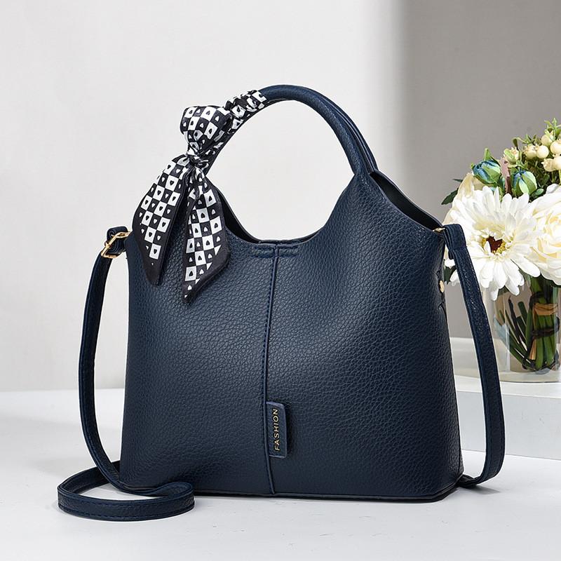 Bow Ribbon Solid Color Tote Bag For Women Pu Material Large Capacity Urban Style With Zipper Closure For Daily Use