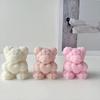 Zayookey Rose Bear Shape Candle Mold, Love Bear Soap Silicone Molds, Candle Epoxy Mold Resin Casting Mould for DIY Candle Making Aromatherapy Wax