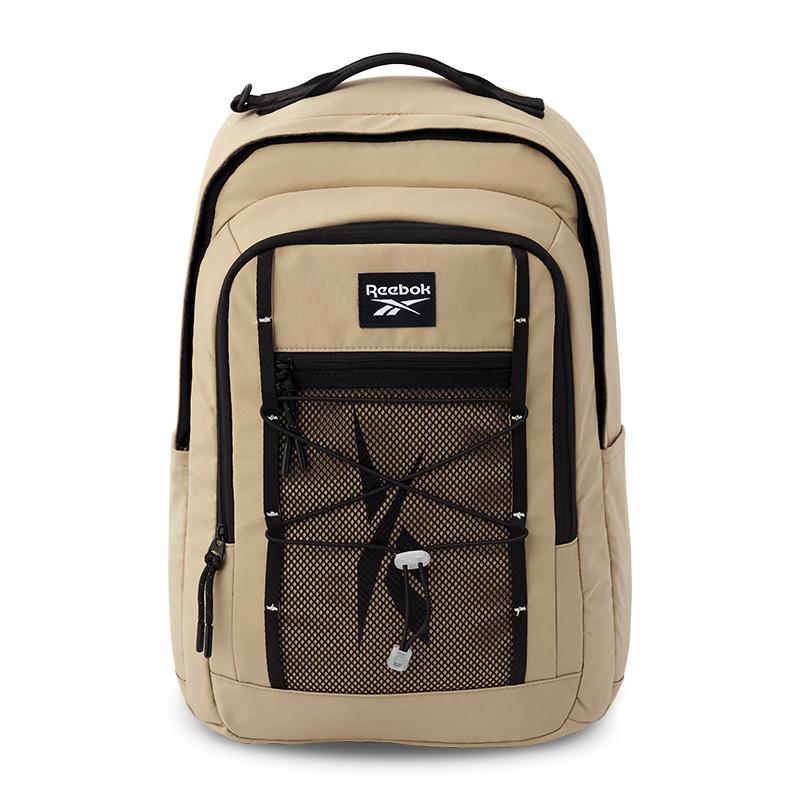 New Reebok Fabric Backpack Regular Unisex Ecru/Khaki/Black RB230013M
