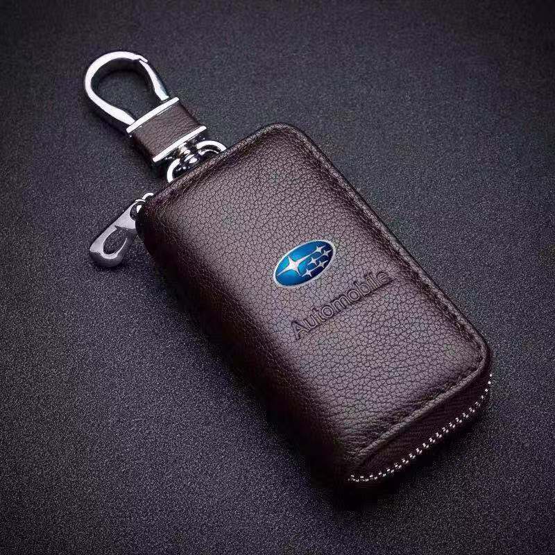 1PCS Leather Key Wallet Car Key Bag Multi Function Key Case For Subaru STI Forester Impreza Legacy Outback XV BRZ WRX Tribeca WW111