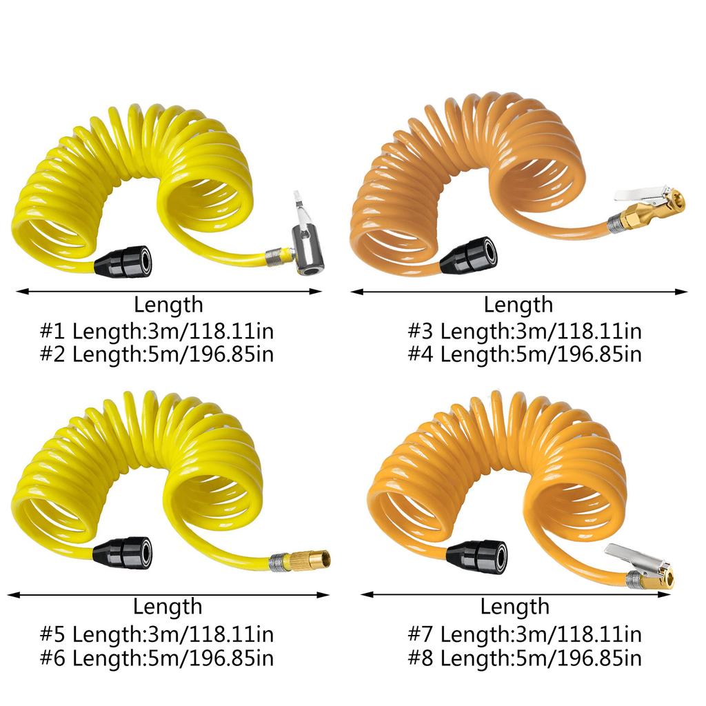 Tire Inflation Hose Universal Pump Extension Tube Heavy Duty Air Inflator Connector Flexible Tire Air Compressor Hose